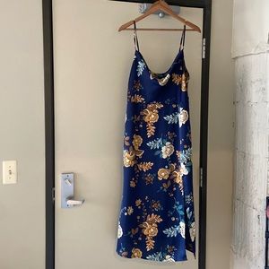 Sleeveless Spaghetti Strap Satin Dress